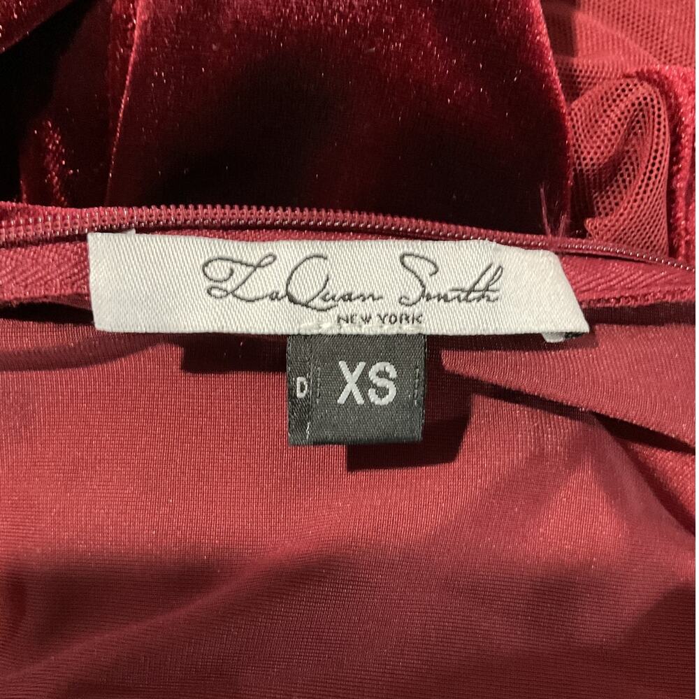 Laquan Smith Draped Oxblood Linear Catsuit Size XS - Picture 4 of 6